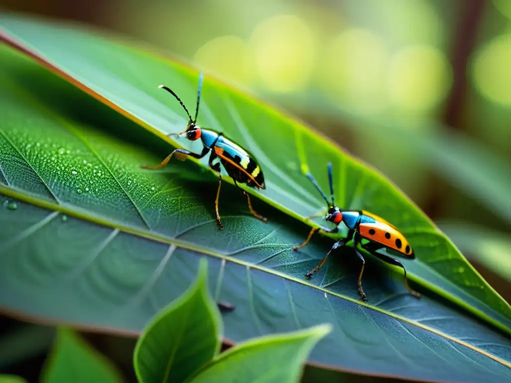 Un bosque vibrante y lleno de vida con insectos coloridos y detalles naturales