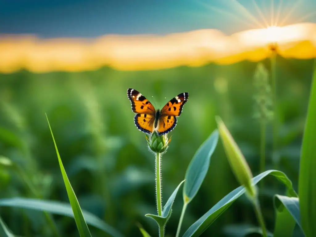 Un campo de cultivos transgénicos con una diversidad de insectos