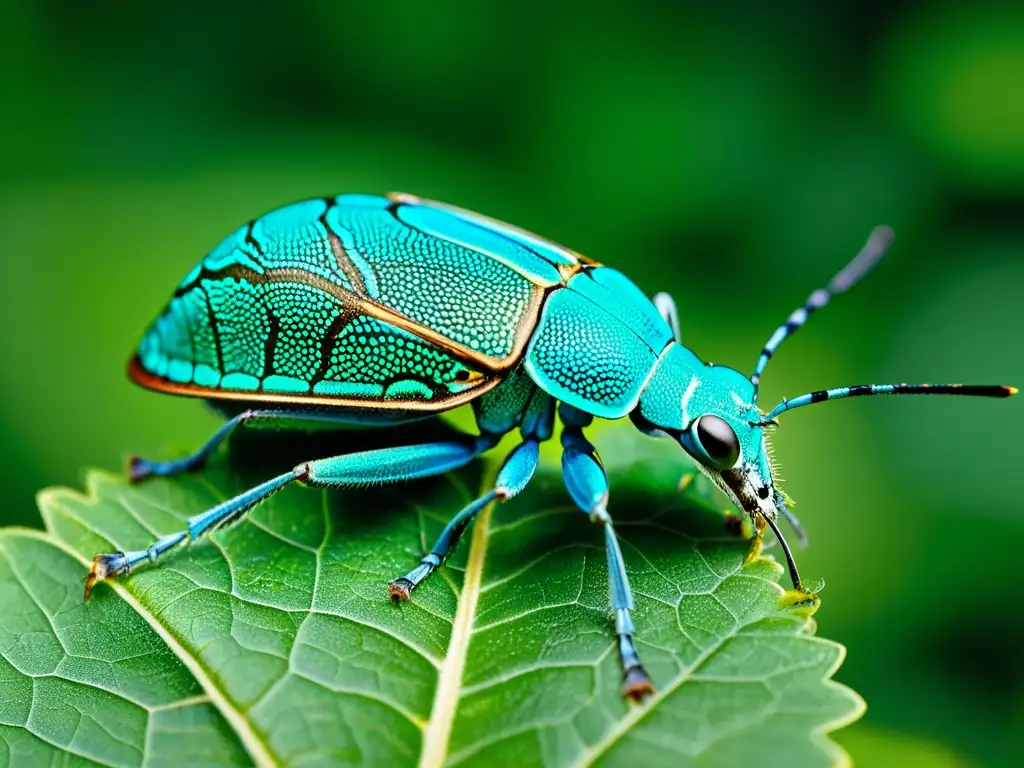 Cautivadora imagen de un insecto en peligro de extinción posado en una hoja