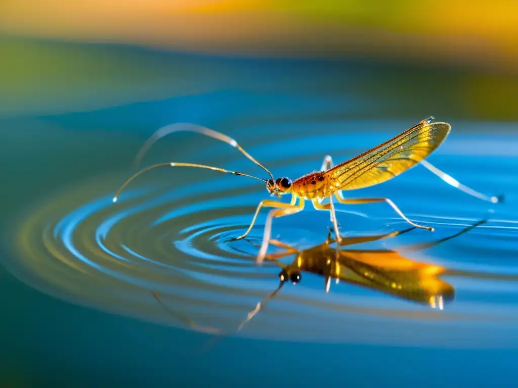 Un chinche de agua en un arroyo de montaña, mostrando la importancia de los insectos en la purificación del agua