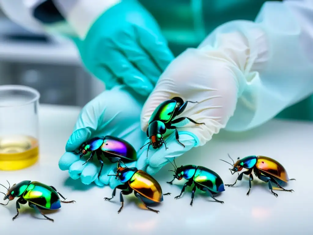 Un científico extrae compuestos medicinales de escarabajos iridiscentes, resaltando el potencial terapéutico de estos insectos como suplementos