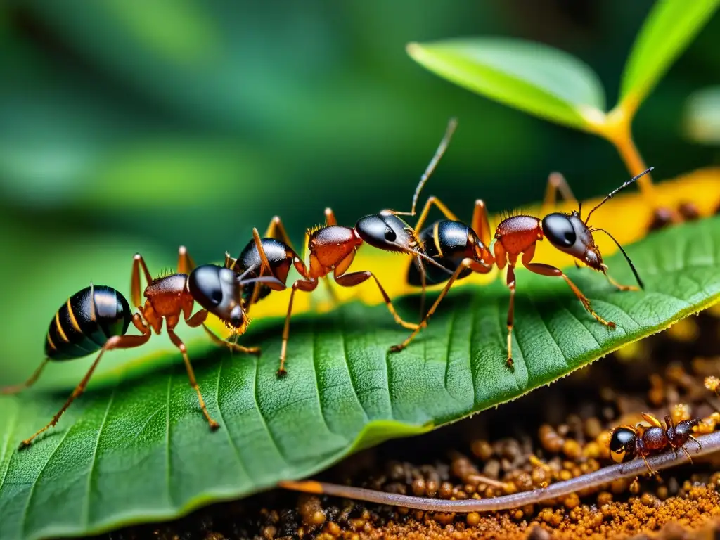 Columna de hormigas nómadas en la jungla, migraciones espectaculares de la naturaleza