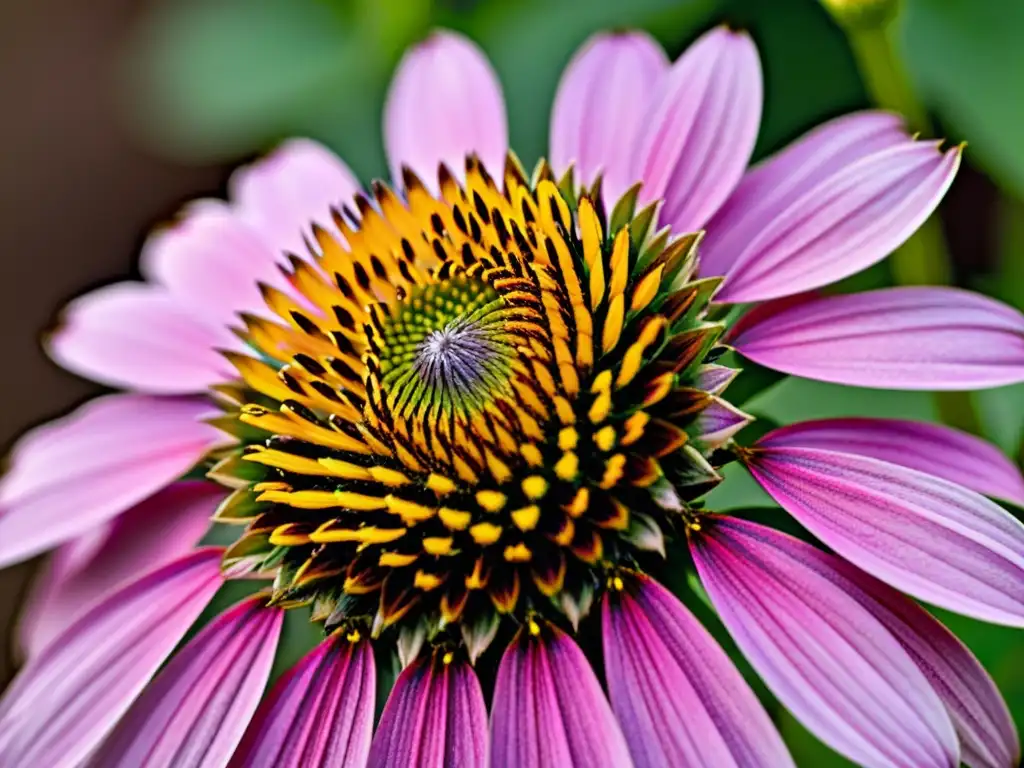 Un coneflower morado vibrante en plena floración, con detalles delicados y textura aterciopelada