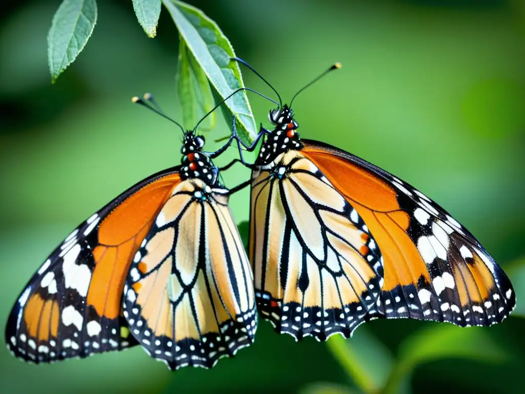 Deslumbrante migración nupcial de Monarcas, revelando la belleza iridiscente de sus alas en un baile encantador