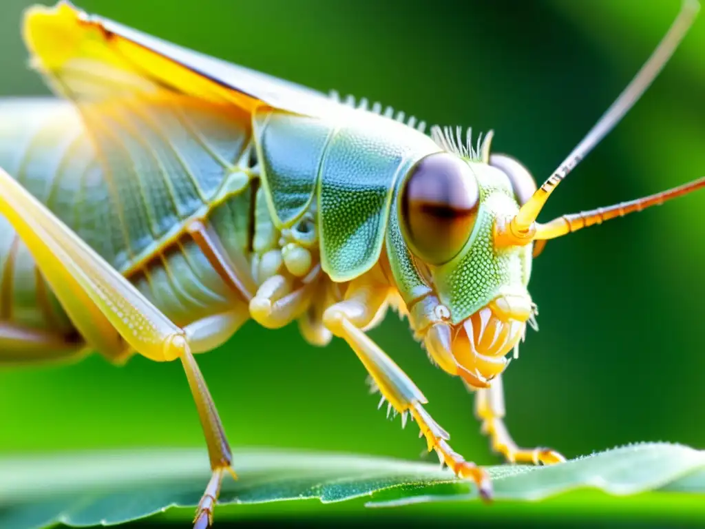 Detallada imagen de las adaptaciones bucodentales de un insecto herbívoro