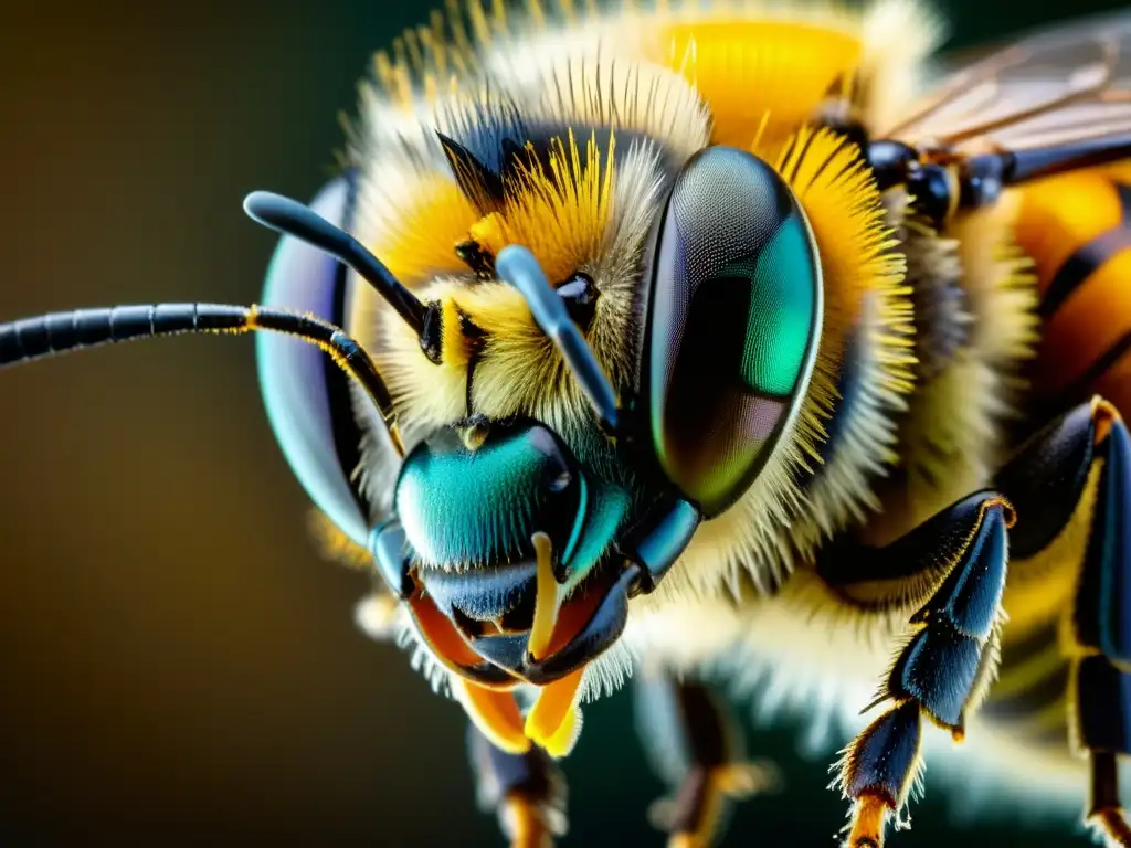 Detalle de la antena de una abeja, destacando sus sensillas y el mecanismo de detección de olores en insectos