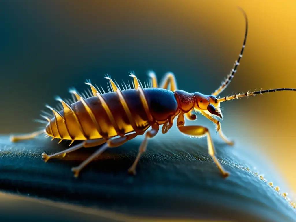 Detalle asombroso de un piojo en un cabello, mostrando su importancia ecológica en el ecosistema humano