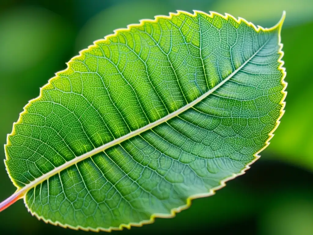 Detalle asombroso de un insecto iridiscente emitiendo una señal de feromona sobre una hoja verde