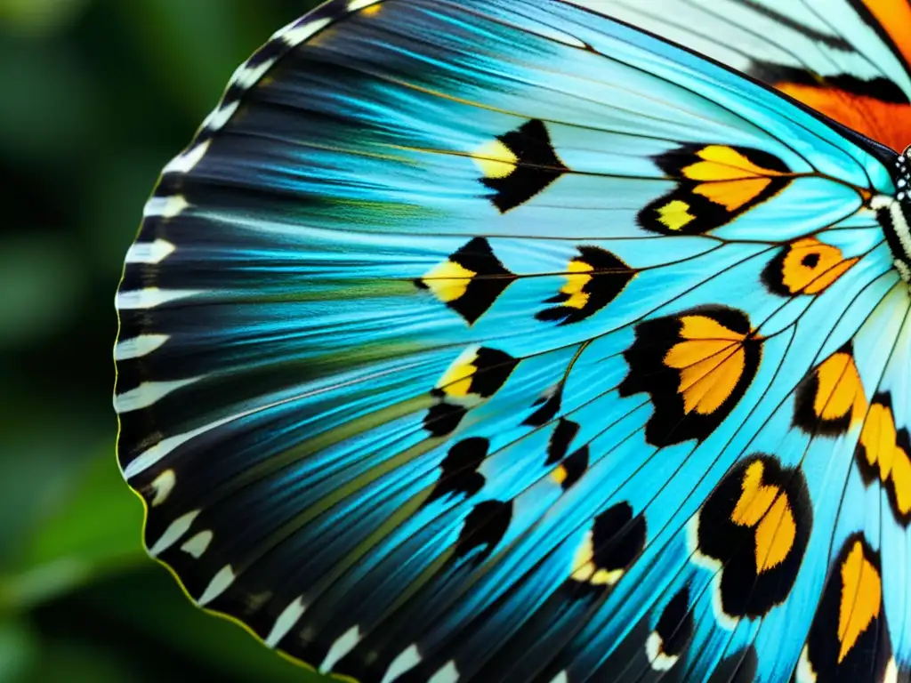 Detalle de las evolucionadas alas de mariposa, con patrones de camuflaje que se integran a su entorno natural