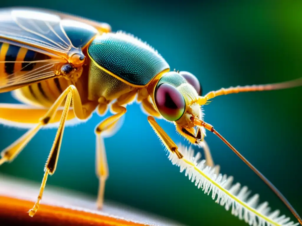 Detalle excepcional del sensor de temperatura en la antena de un insecto