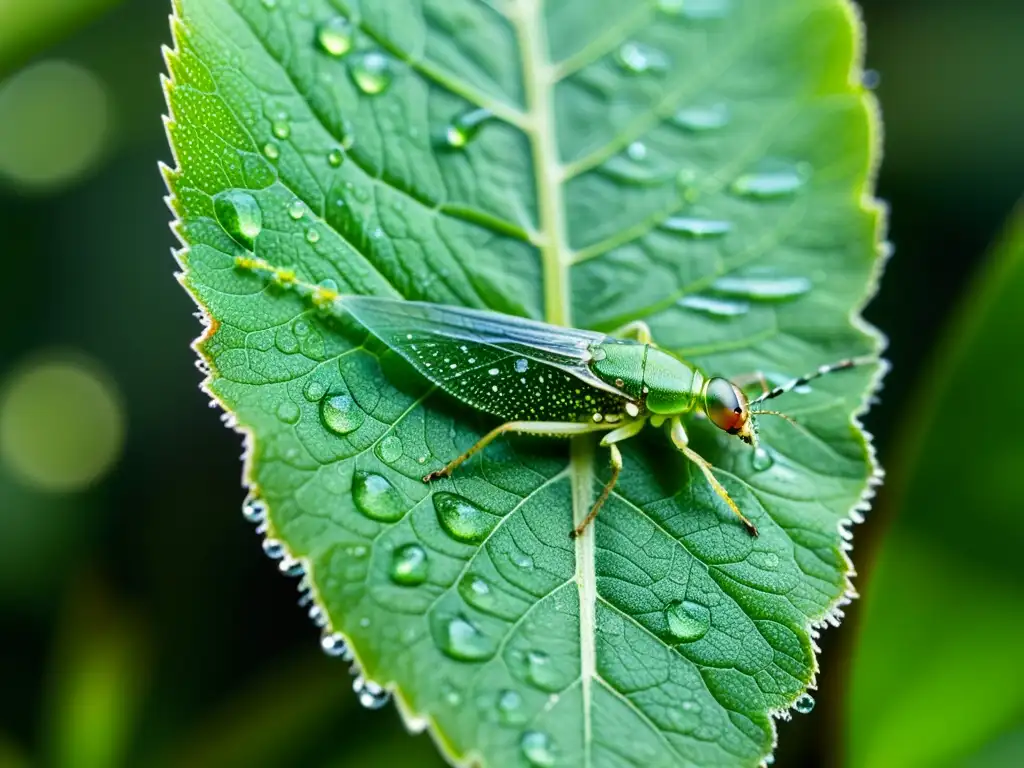 Detalle de hoja con afidos, reflejando las consecuencias de la globalización en insectos