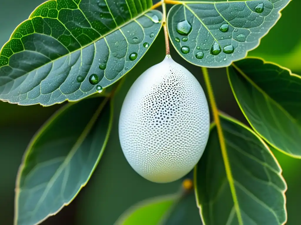 Detalle de huevo de mariposa monarca en hoja de algodoncillo con adaptaciones fisiológicas ciclo vida insectos