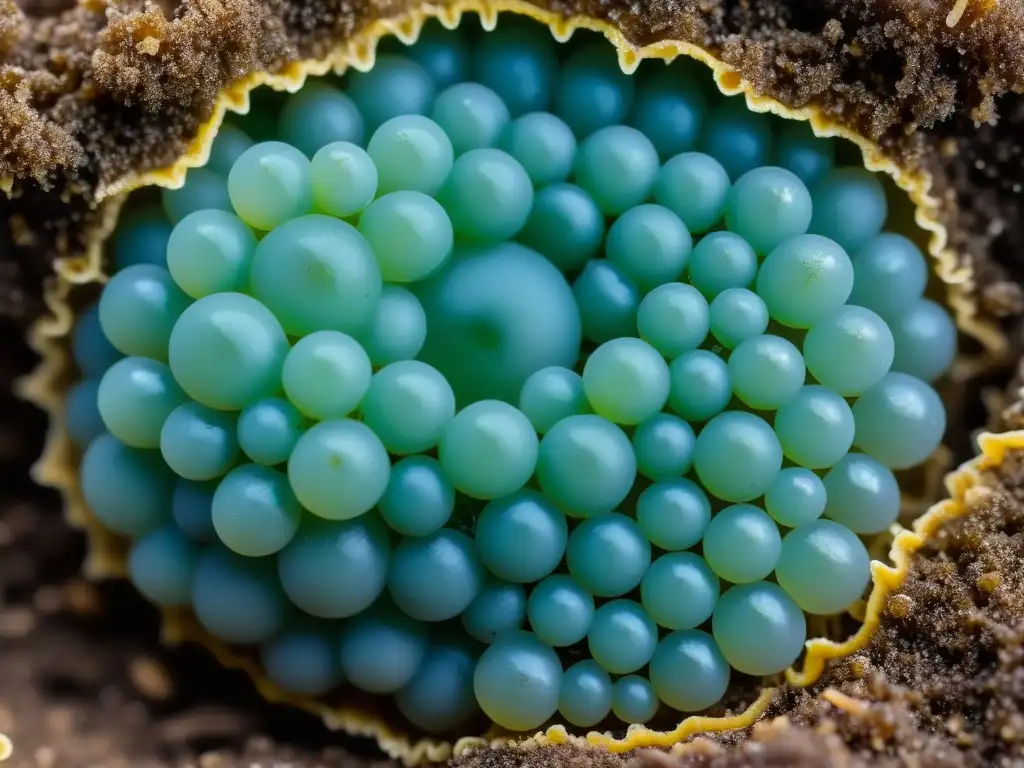 Anquilostomiasis: Larvas en suelos, detalle impactante Detalle impactante de larvas de anquilostomiasis en suelos húmedos