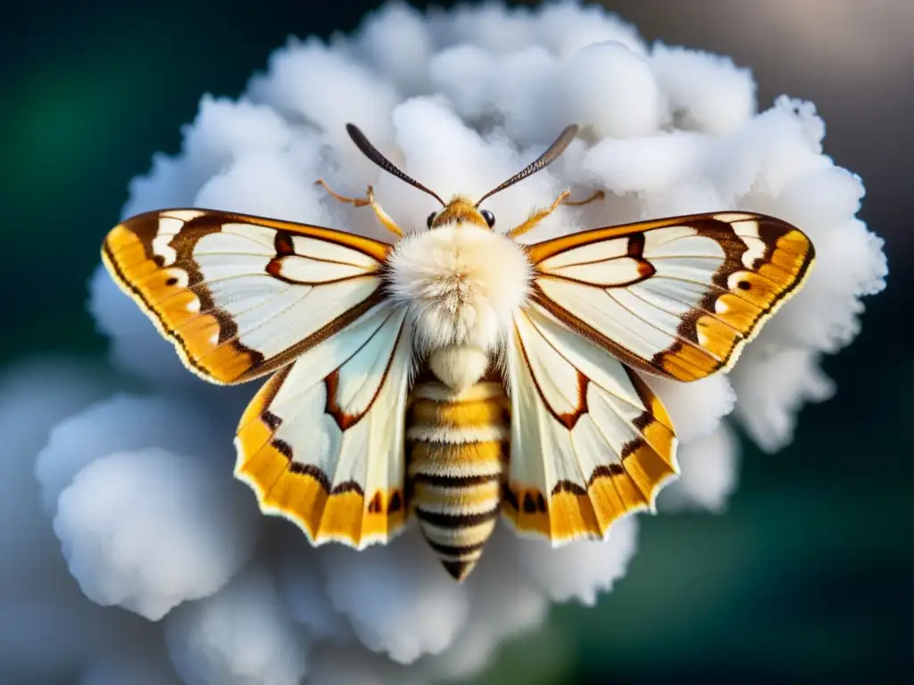 Detalle asombroso: Mariposa liberando feromonas Detalle impactante de la liberación de feromonas por una polilla hembra, destacando la importancia de las feromonas en insectos