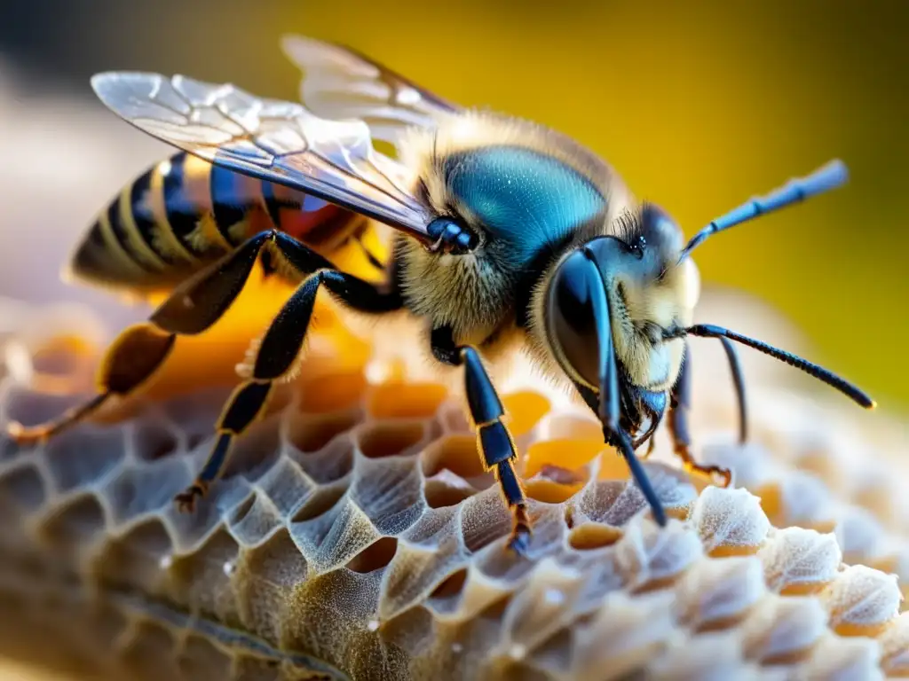 Detalle impactante de picadura de abeja en brazo humano