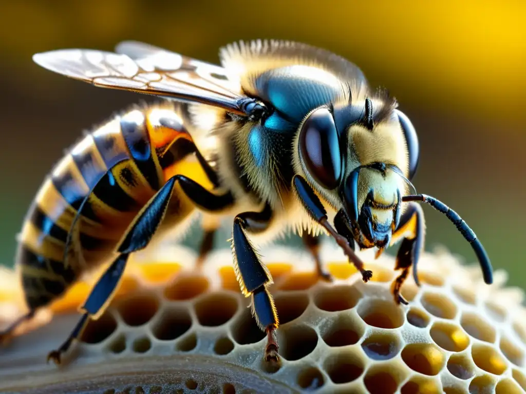 Detalle impactante: veneno de abeja aliviando el dolor en la piel humana