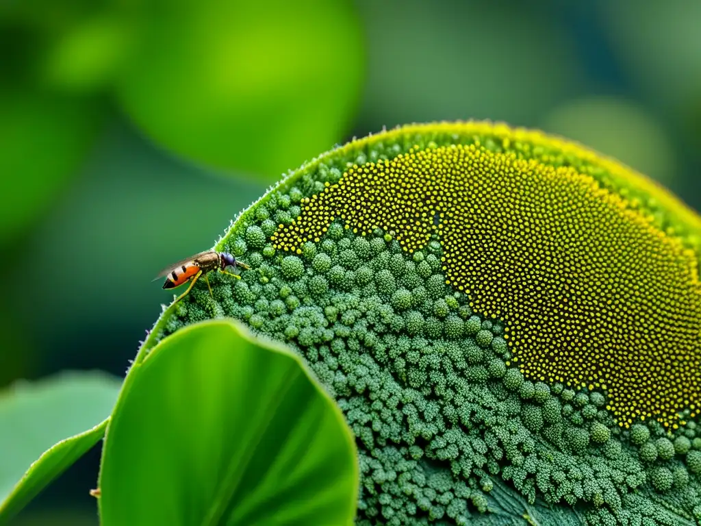 Detalle impactante de la vida en un ecosistema frágil, mostrando el impacto de la limpieza excesiva en los ecosistemas naturales