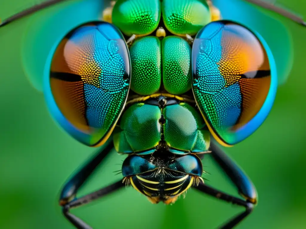 Detalle impresionante del exoesqueleto de una libélula, resaltando su importancia para la supervivencia de los insectos