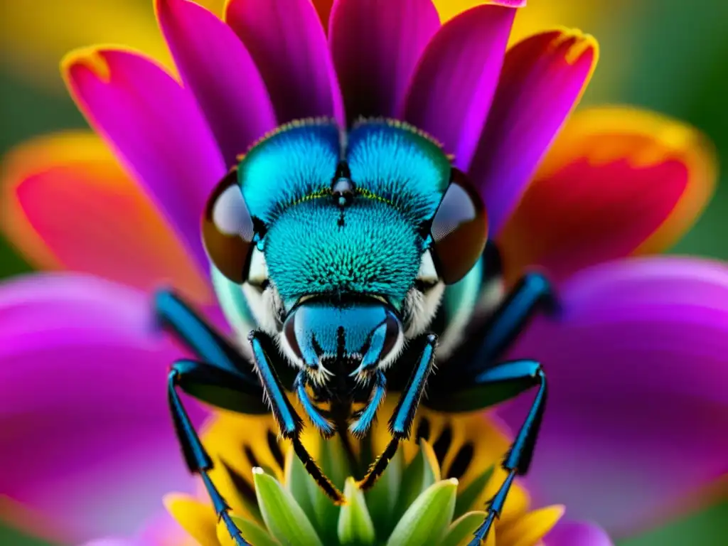 Detalle impresionante de un insecto en una flor, ideal para redes sociales para entusiastas de insectos