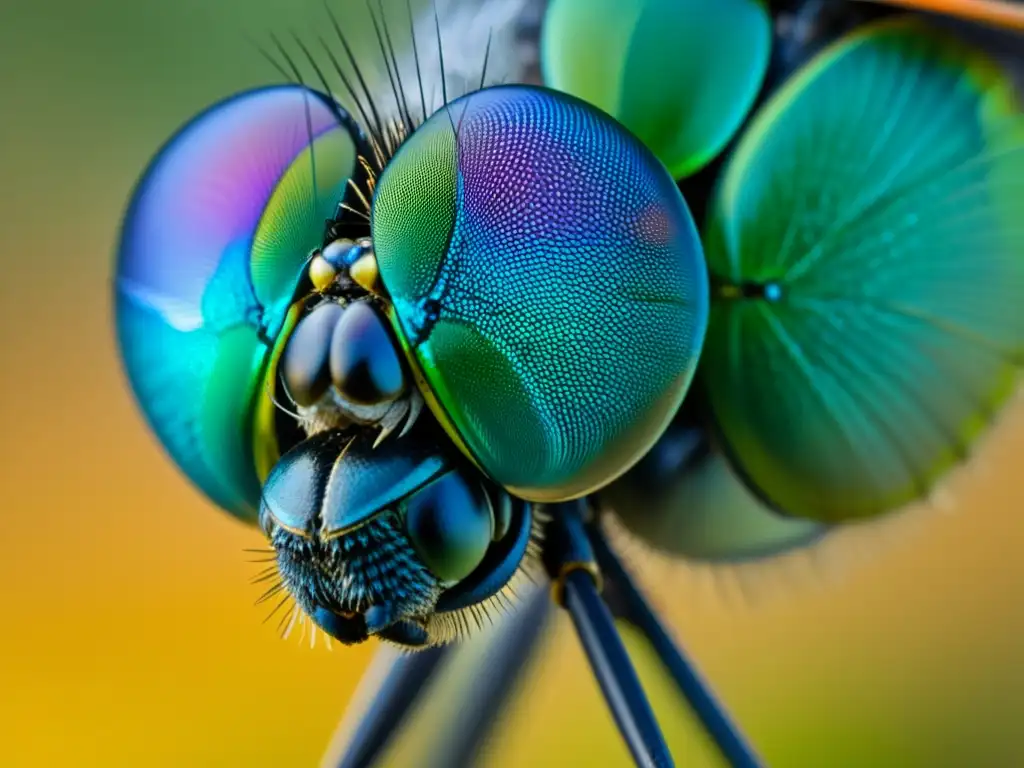 Detalle impresionante de la red de venas y membranas en las alas de una libélula, resaltando la importancia de la estructura alar en insectos