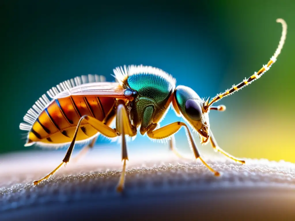 Detalle increíble de las antenas de un insecto, mostrando su sistema de electrorecepción para detectar campos eléctricos