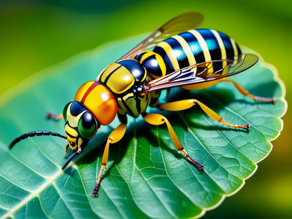 Detalle de un insecto inflable con tácticas de intimidación