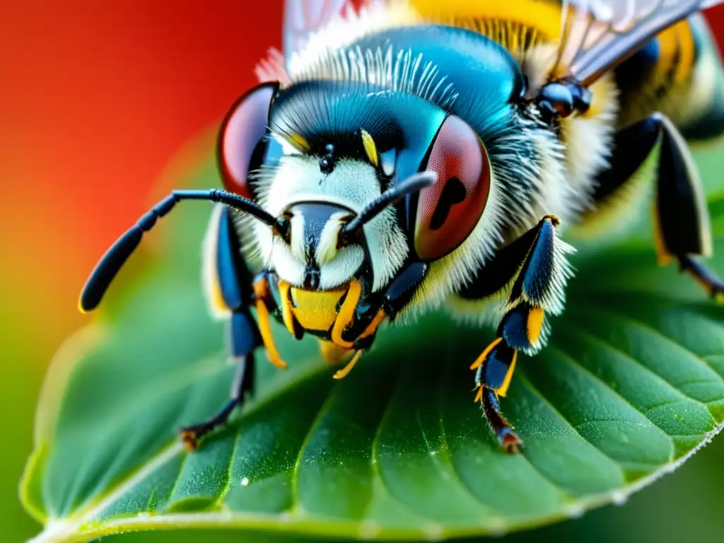 Detalle macro de un insecto medicinal en su entorno natural, destacando su belleza y la importancia en avances científicos entomoterapia