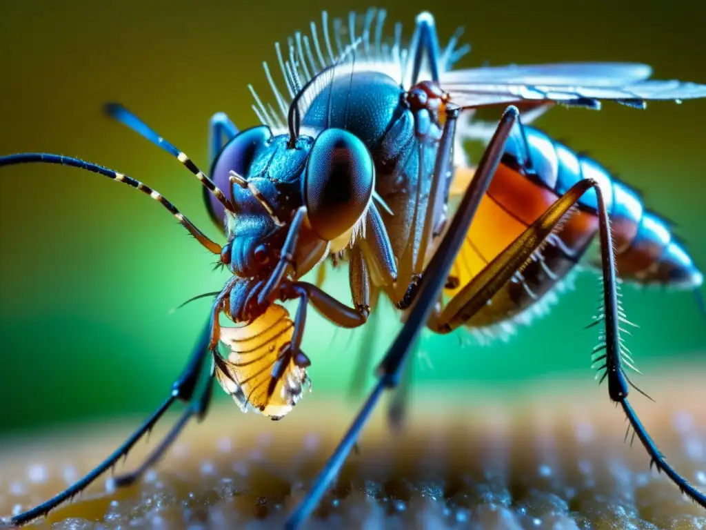 Detalle de mosquito portador de larvas de filariasis linfática