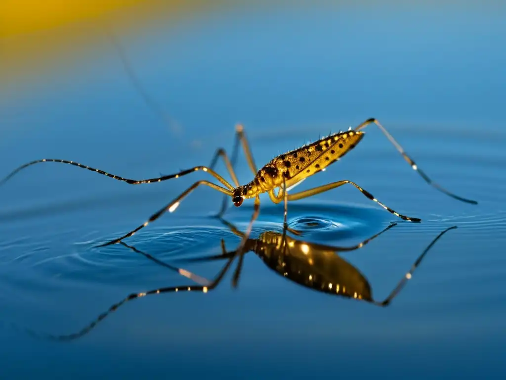 Detalle de las patas delicadas de un insecto percepción de campos eléctricos acuáticos insectos