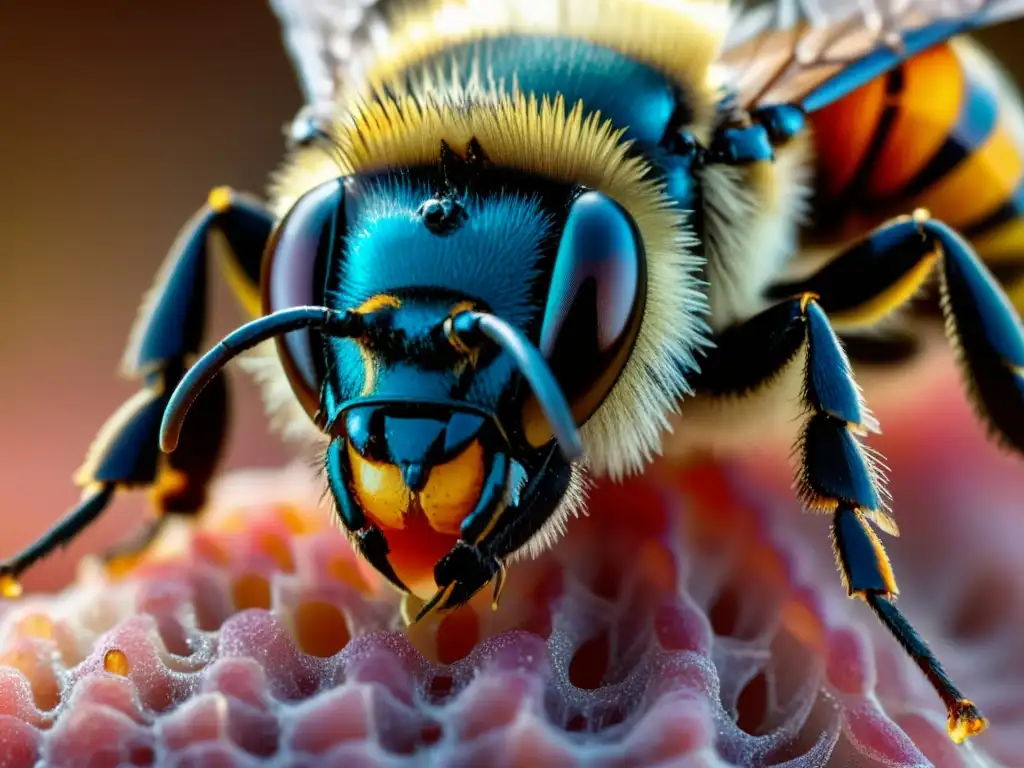 Detalle de picadura de abeja en piel humana, mostrando reacciones alérgicas a picaduras de insectos