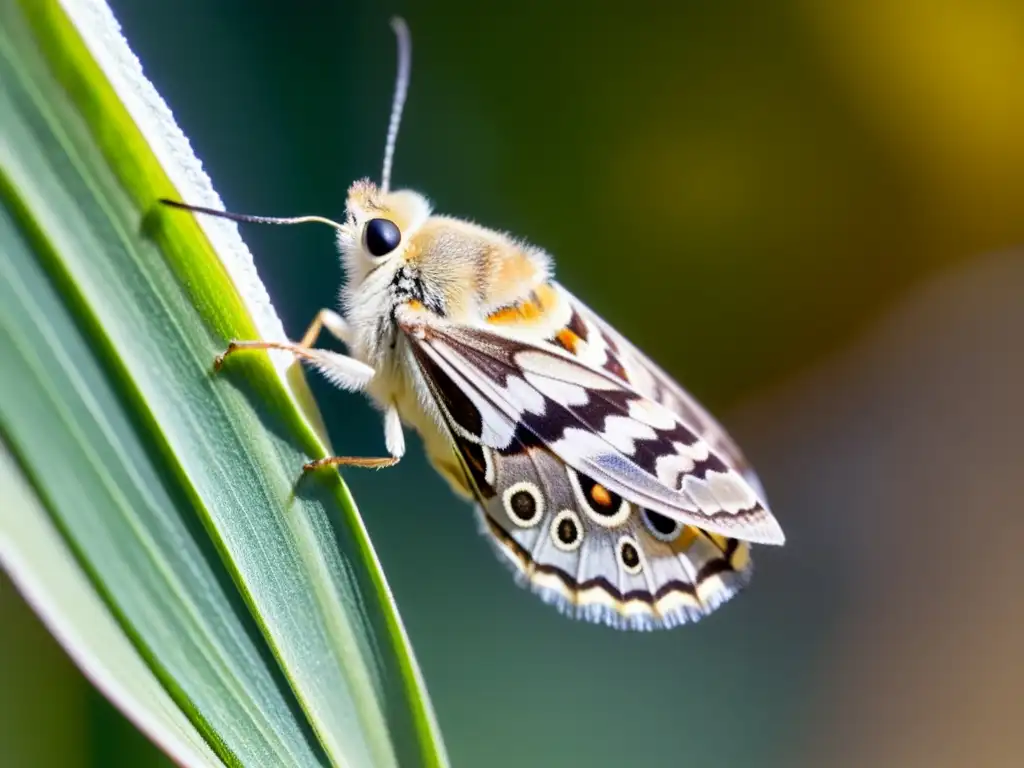 Detalle de una polilla emergiendo de su crisálida, con sus alas desplegándose mostrando patrones y texturas