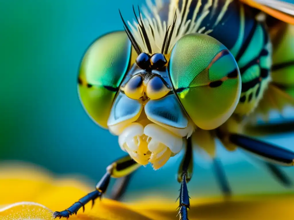 Detalle del sistema traqueal de los insectos en una ninfa de libélula emergiendo del agua