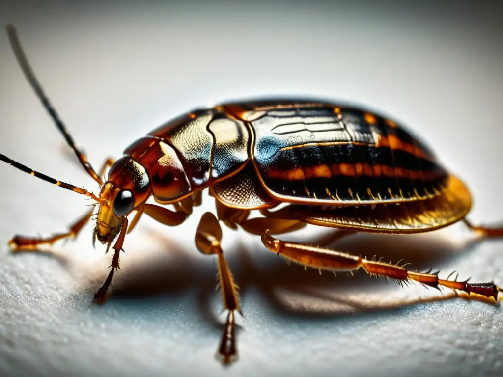 Detalle ultrarrealista de un insecto doméstico, resaltando su estructura corporal, patas y antenas