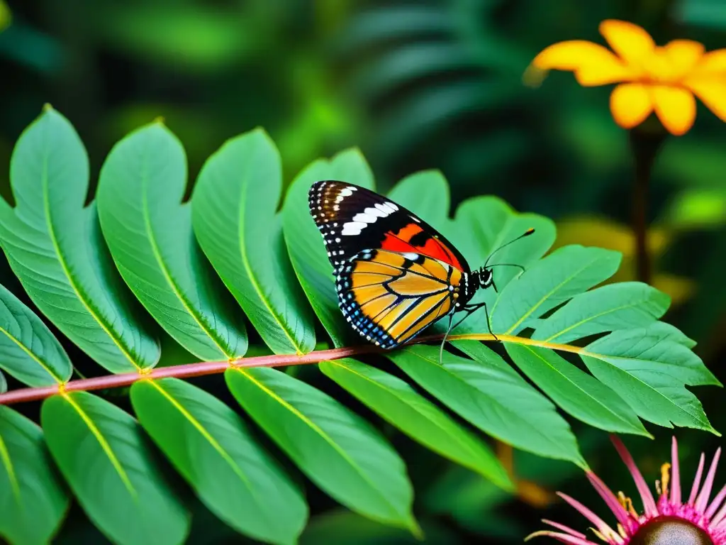 Detalle de la vida insecto en el exuberante suelo de la selva lluviosa