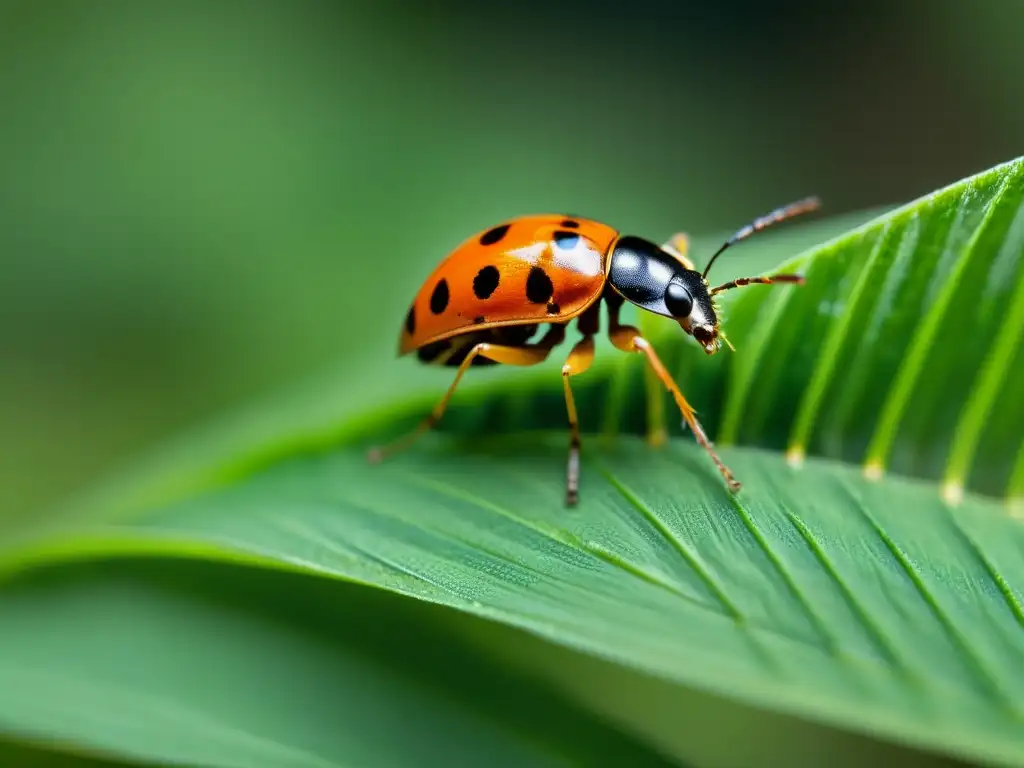 Detalles asombrosos de tácticas de supervivencia insectos tamaño en un bosque de hierba alta