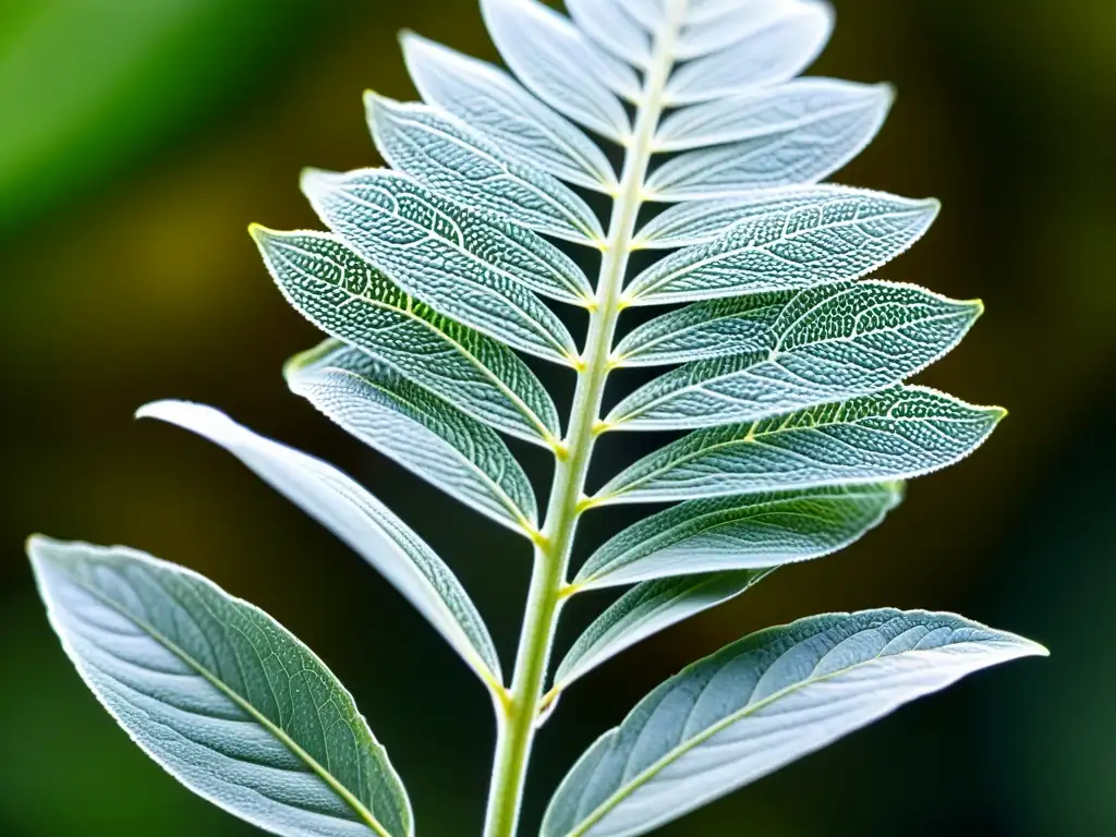 Detalles microscópicos de una planta modificada genéticamente para resistencia a plagas