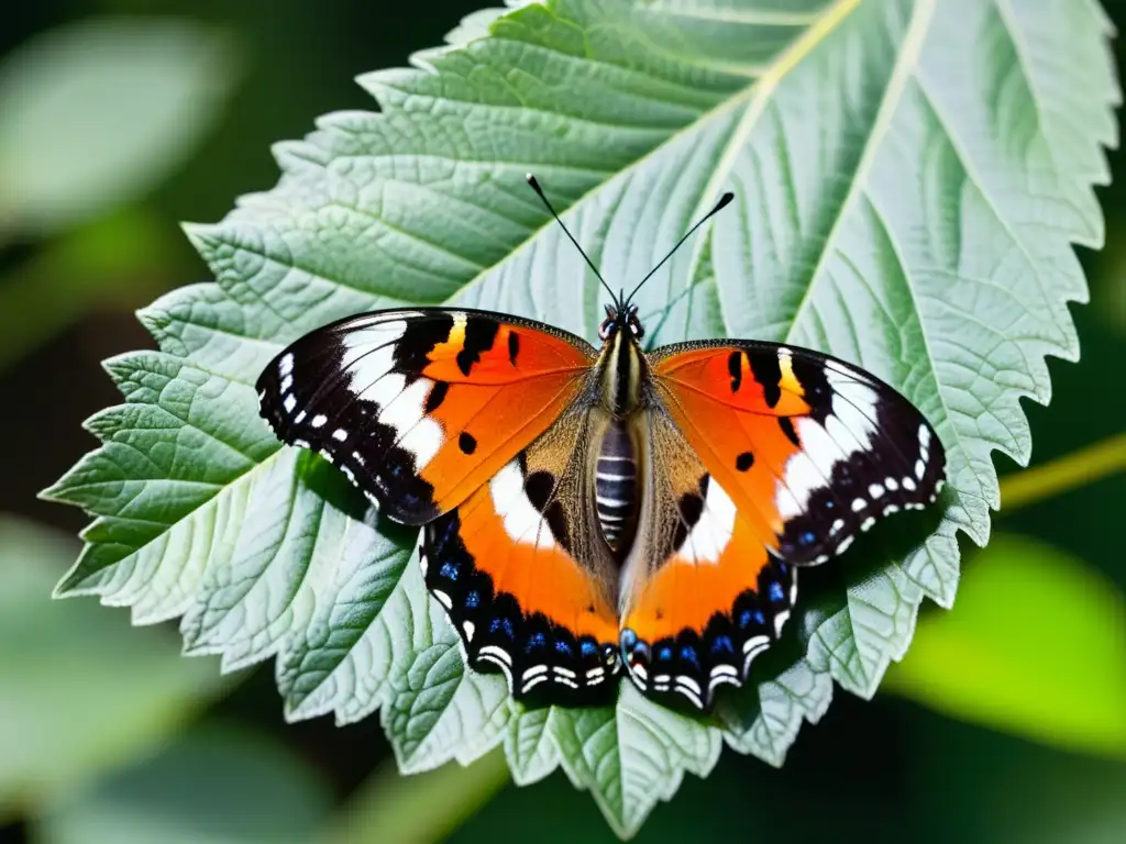 Mariposa recién emergida, detallada y vibrante, mostrando las etapas de desarrollo de insectos en su transformación