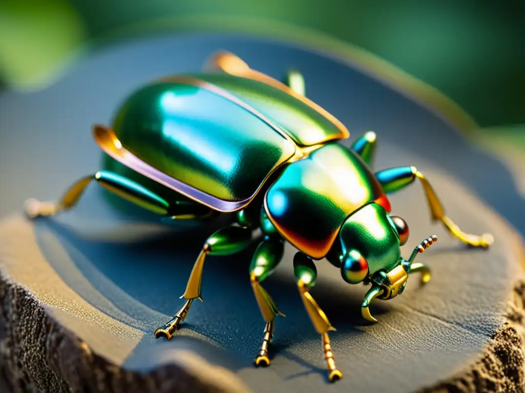 Una escultura metálica detallada de un escarabajo, resaltando la importancia de los insectos en ecología