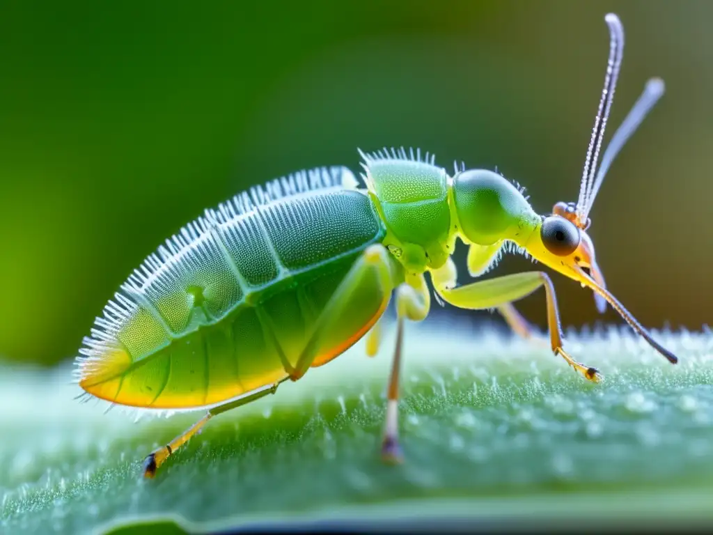 Fascinante imagen macro de una pulgón hembra reproduciéndose asexualmente