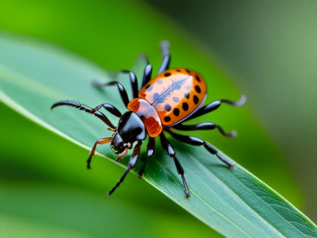 Una garrapata solitaria en el bosque, ilustrando la enfermedad de Lyme en garrapatas