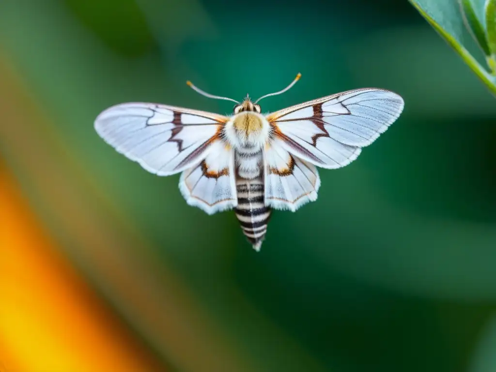 Una hermosa polilla libera feromonas, revelando la importancia de la comunicación a través de estas sustancias en el mundo de los insectos