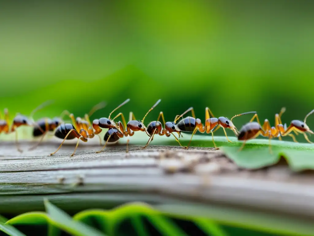 Hormigas argentinas invasoras en campo agrícola, detalladas y coordinadas