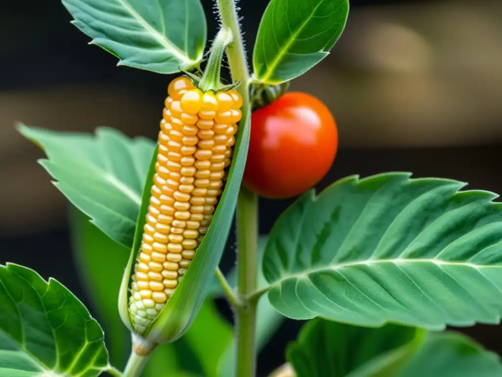 Imagen detallada de cultivo sano con daño por plagas, evidenciando impacto económico en la producción agrícola