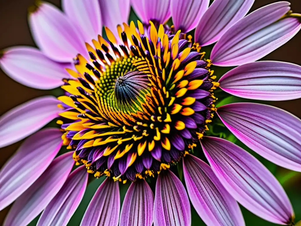 Imagen detallada de una flor morada con polinizadores en peligro