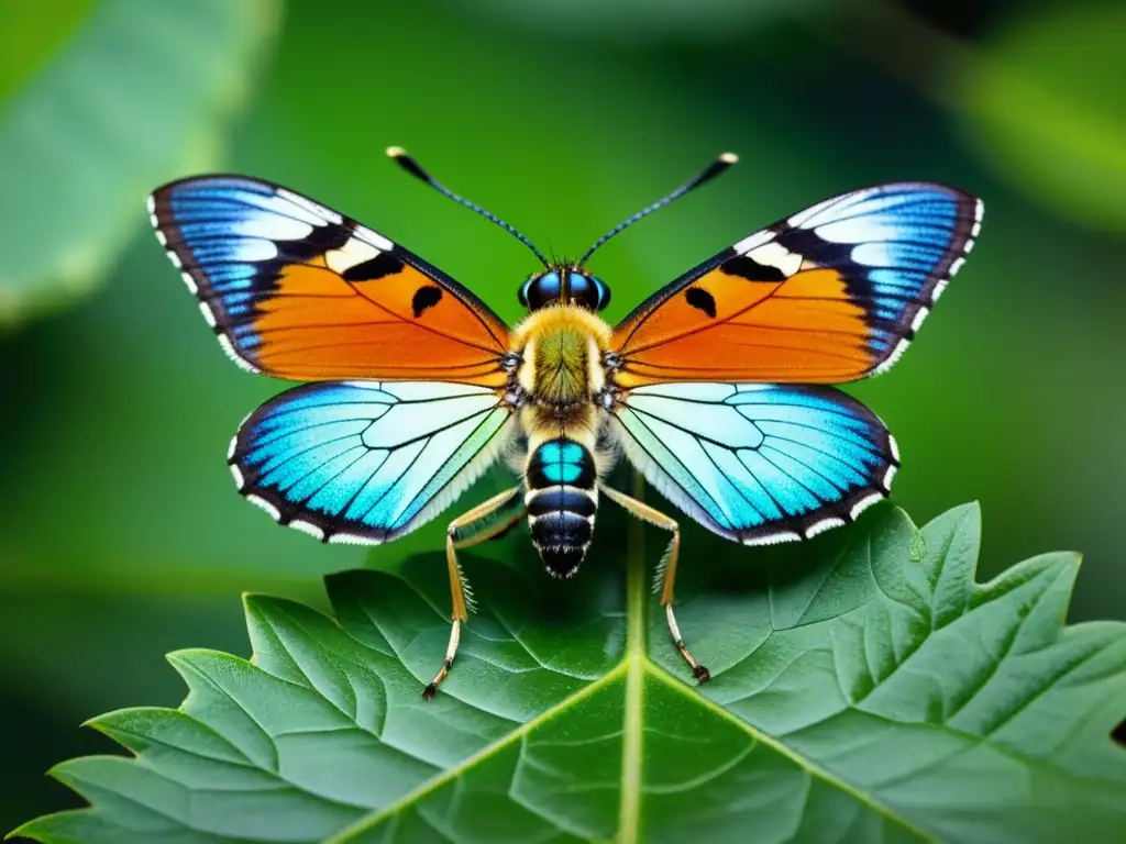 Imagen detallada de un insecto en peligro, resaltando sus colores y patrones