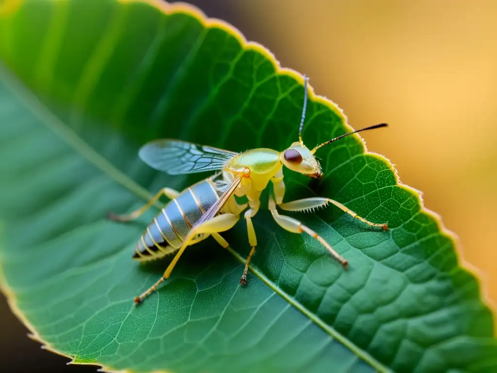 Imagen detallada de un insecto recién eclosionado, mostrando sus alas translúcidas y cuerpo segmentado