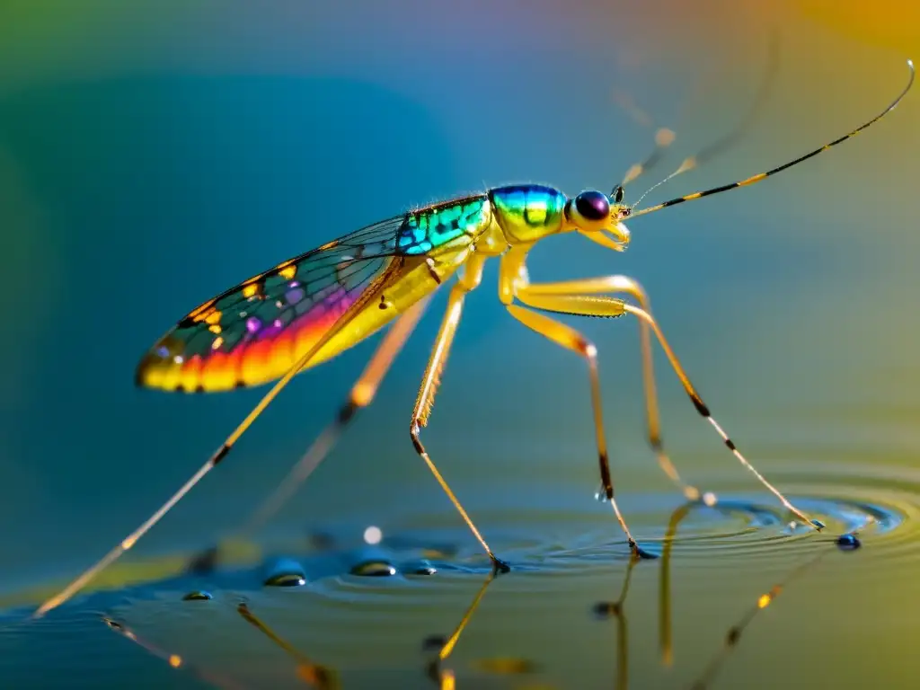 Imagen detallada de un zapatero de agua en un estanque tranquilo, con sus patas creando ondas en el agua