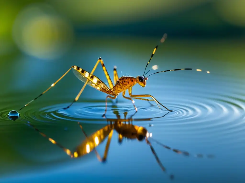 Imagen detallada de un zapatero de agua en un estanque, resaltando la importancia de los insectos acuáticos en el ecosistema