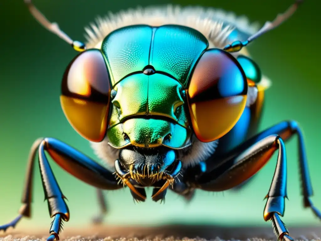 Increíbles detalles de un insecto en la animación 3D: exoesqueleto, alas translúcidas y ojos facetados