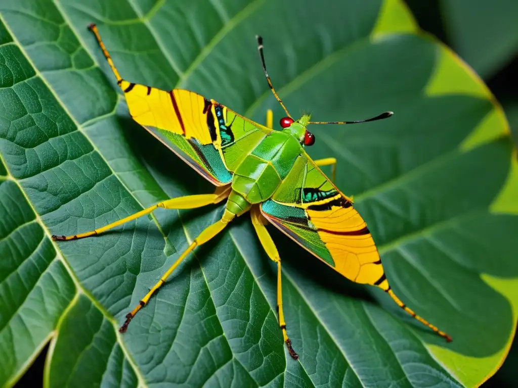 Un insecto hoja se camufla perfectamente en su entorno